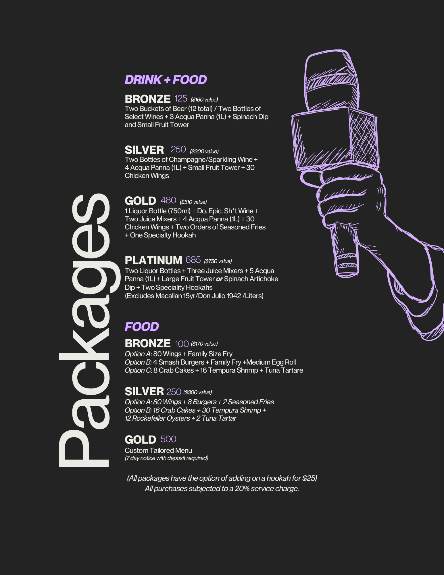 Drink + Food Package - Gold