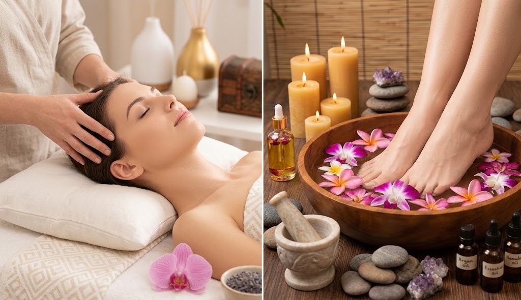 100min 🌹💎 Luxury Head Spa: 20min Head Spa + 45min Foot + 35min Body + Neck & Shoulder