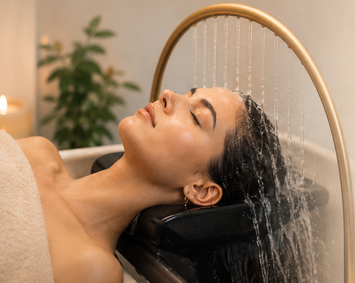 60min Scalp Treatment (deep hair cleansing, scalp massage, shoulder neck arms and hands massage, and blowout)