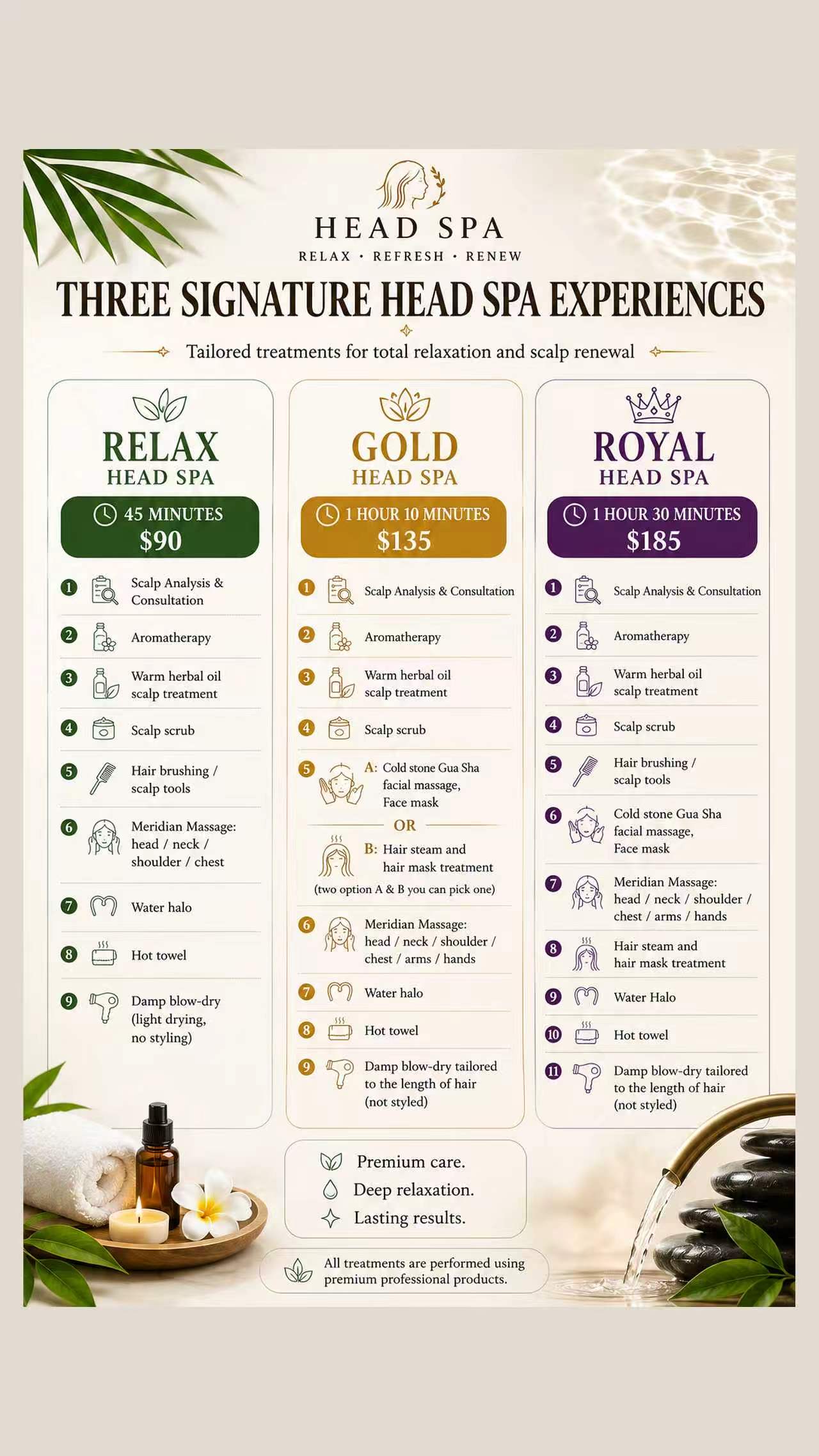 90min Royal head spa